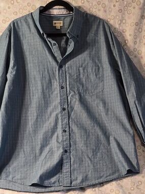 Haggar Light Blue Long sleeve Casual Button-Down Shirt